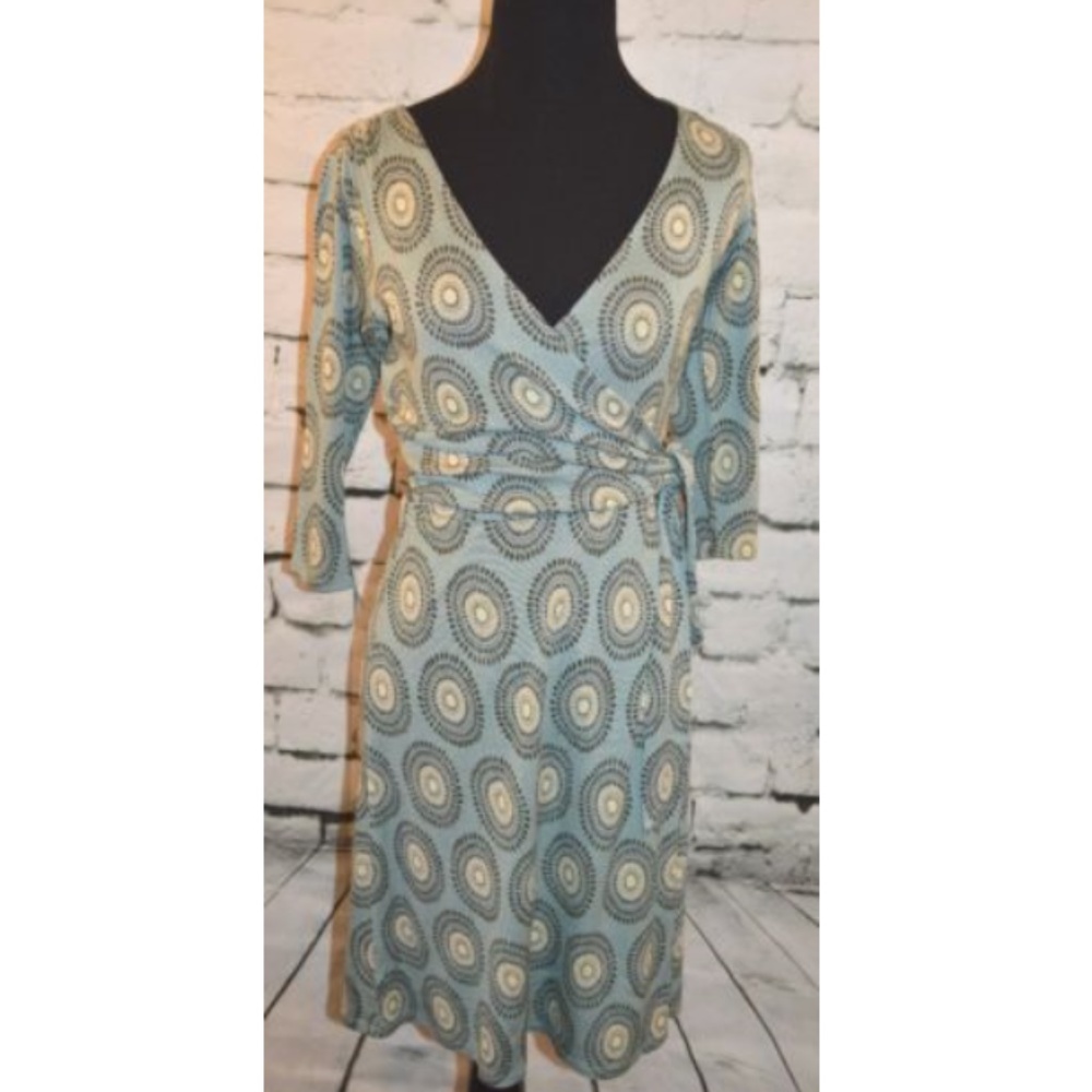 Ann Taylor Blue Wrap Silk Blend Dress Size 0p